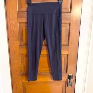 Ziya Active High Waisted Navy Side Pocket Active Crop Yoga Leggings Size 8-10